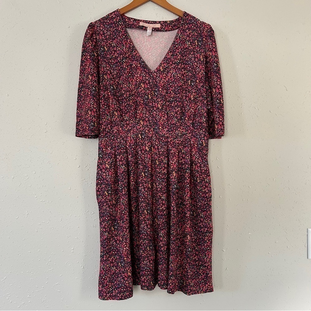 Hutch Pink Floral V-Neck Mini Dress 0X Valentine’s Day Spring